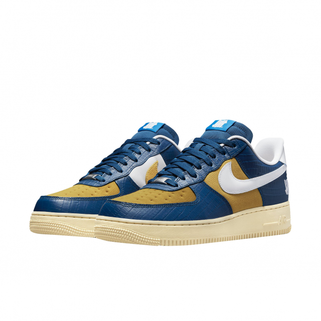 "Undefeated x Nike Air Force 1 Low '5 On It' Gold Blue - Men's Size 10 | Limited Edition Sneaker"